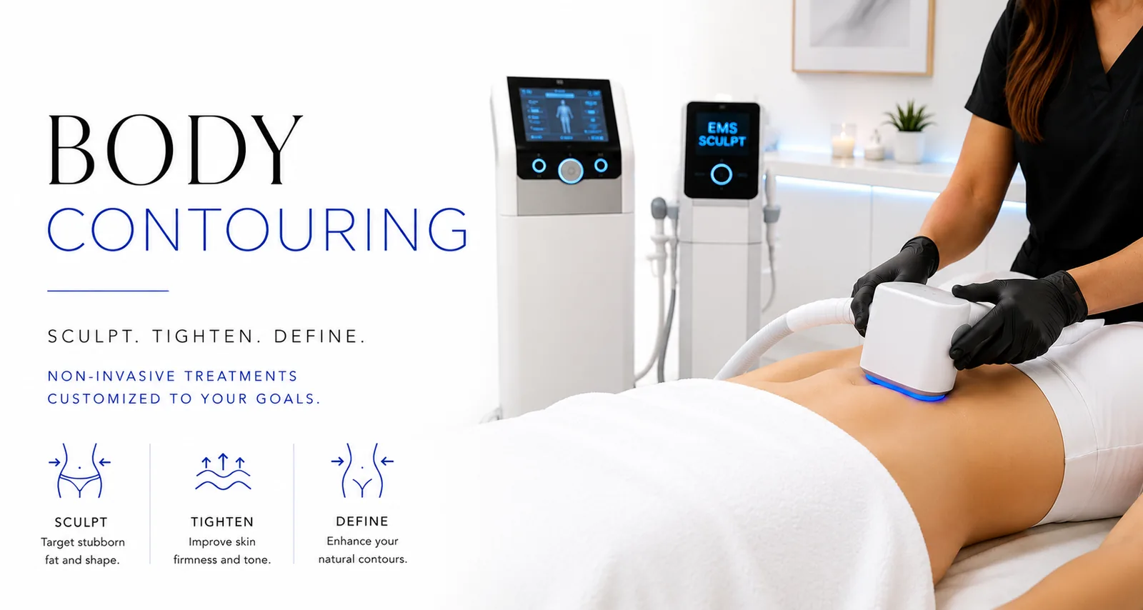 Body contouring treatment areas